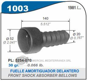 FUELLE DE TRANSMISION CAPEMI AMORTIGUADOR DELANTERO PEUGEOT 504 92-00/505 81-95 