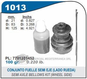 FUELLE DE TRANSMISION CAPEMI RENAULT 18 FUELLE SEMIEJE LADO RUEDA