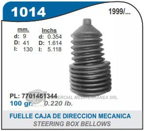 FUELLE DE TRANSMISION CAPEMI RENAULT R18/FUEGO FUELLE CAJA DE DIRECCION MECANIC