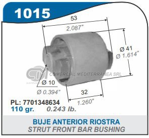 BUJE ANTERIOR ROSTRA TRASERA RENAULT 18. FUEGO