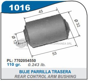 BUJE PARRILLA TRASERA RENAULT 18