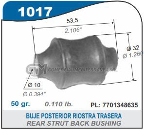 BUJE POSTERIOR RIOSTRA TRASERA RENAULT 18. FUEGO