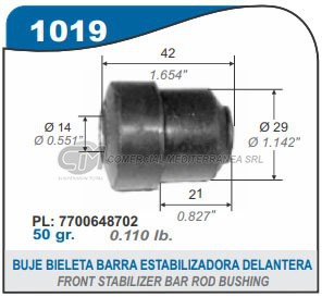 BUJE BIELETA BARRA ESTABILIZADORA (SUPERIOR) RENAULT 18. FUEGO