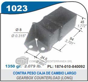 SOPORTE DE CAJA CAPEMI PEUGEOT 404/504/505 NAFTA-DIESEL CONTRAPESO LARGO DE CAJA DE