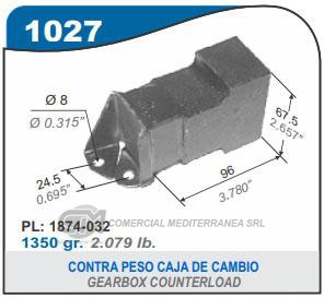 SOPORTE DE CAJA CAPEMI PEUGEOT 404/504/505 DIESEL CONTRAPESO FINO DE CAJA DE VEL. 8