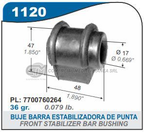 BUJE PUNTA BARRA ESTABILIZADORA RENAULT R9. R11