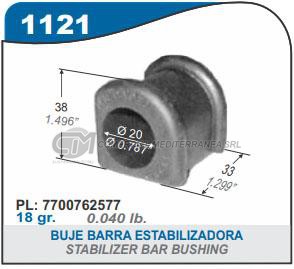 BUJE BARRA ESTABILIZADORA CENTRAL RENAULT R9. R11