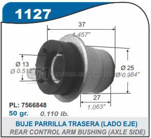 BUJE PARRILLA TRASERA CAPEMI FIAT DUNA/UNO/FIORINO 