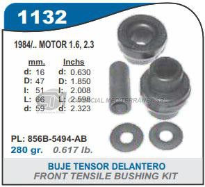 BUJE TENSOR DELANTERO CAPEMI FORD SIERRA 1.6 84/94 (2 GOMAS 1 TUBO)