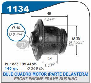 BUJE CUADRO DE MOTOR CAPEMI VOLKSWAGEN GOL/SAVEIRO/SENDA/GACEL/QUANTUM 