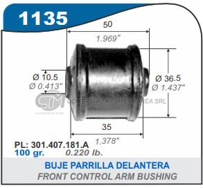 BUJE DE SUSPENSION CAPEMI VOLKSWAGEN GOL/SAVEIRO/GACEL BUJE PARRILLA DELANTERA