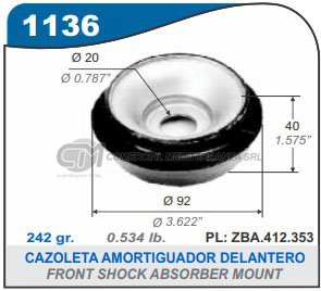 CAZOLETA DE SUSPENSION CAPEMI VOLKSWAGEN GOL/SAVEIRO/GACEL/SENDA CAZOLETA DE SUSPENSION DE