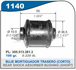 BUJE DE SUSPENSION CAPEMI VOLKSWAGEN GOL/SAVEIRO/GACEL/SENDA / FORD GALAXY/ORION BUJE