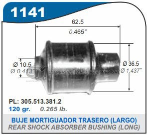 BUJE DE SUSPENSION CAPEMI VOLKSWAGEN GOL/SAVEIRO/GACEL/SENDA / FORD GALAXY/ORION BUJE