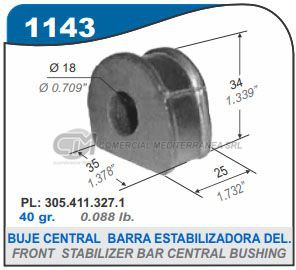 BUJE BARRA ESTABILIZADORA CENTRAL CAPEMI VOLKSWAGEN GOL/GACEL/SAVEIRO 