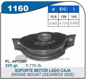 SOPORTE DE CAJA CAPEMI FIAT 147/SPAZIO/FIORINO DIESEL SOPORTE DE MOTOR LADO CAJA SO