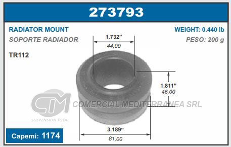 BUJE DE SUSPENSION CAPEMI SCANIA TR112 BUJE DE GOMA SOPORTE RADIADOR