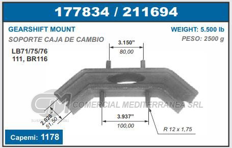 SOPORTE DE CAJA CAPEMI SCANIA L75/76/111/K140/141 SOPORTE DE CAJA DE VEL.
