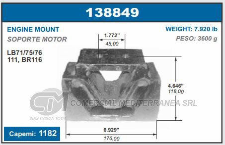 SOPORTE DE MOTOR CAPEMI SCANIA L75/76/110/111 SOPORTE TRASERO DE MOTOR