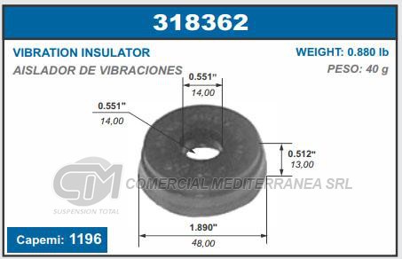 BUJE DE SUSPENSION CAPEMI SCANIA BUJE ANTIVIBRACION