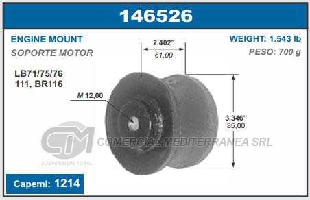 SOPORTE DE MOTOR CAPEMI SCANIA L51/71/111/B71/BR116 DELANTERO 