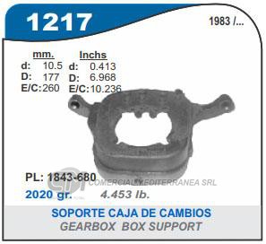 SOPORTE DE CAJA CAPEMI PEUGEOT 504 NAFTA/505 DIESEL 83/.. SOPORTE DE CAJA DE 5 VEL.