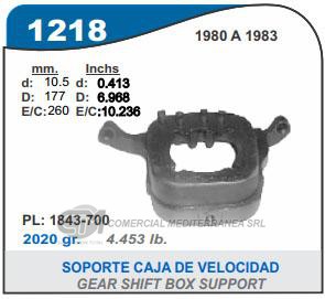 SOPORTE DE CAJA CAPEMI PEUGEOT 504/505 NAFTA 80/83 SOPORTE DE CAJA DE 5 VEL. SALON