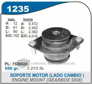 SOPORTE DE MOTOR CAPEMI FIAT UNO/DUNA/FIORINO 1.4-1.6 SOPORTE DE MOTOR LADO CAJA