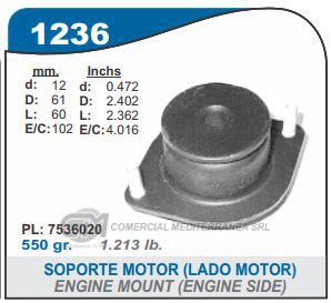 SOPORTE DE MOTOR CAPEMI FIAT UNO/DUNA/FIORINO 1.4-1.6 SOPORTE DE MOTOR LADO MOTOR