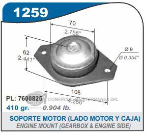 SOPORTE DE MOTOR CAPEMI FIAT UNO/DUNA DIESEL SOPORTE DE MOTOR CON CHANFLE