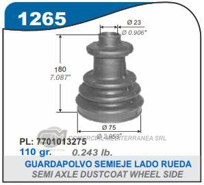 FUELLE DE TRANSMISION CAPEMI RENAULT R18/FUEGO/TRAFIC GUARDAPOLVO SEMIEJE LADO