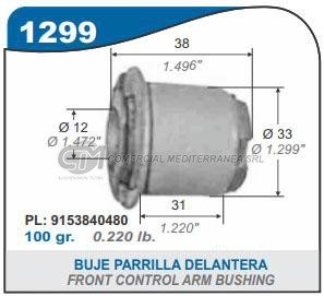 BUJE PARRILLA DELANTERA SILENT BLOCK PEUGEOT 405