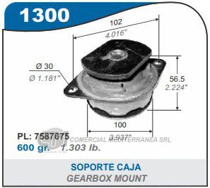 SOPORTE DE CAJA CAPEMI FIAT UNO/DUNA 1.4-1.6 TIPO/DUNA WEEKEND 1.7 D SOPORTE DE CAJ