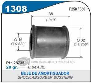 BUJE AMORTIGUADOR CAPEMI FORD F250/F350 