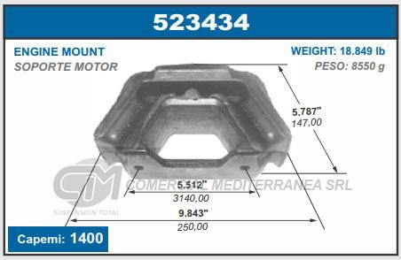 SOPORTE DE CAJA CAPEMI SCANIA SOPORTE TRASERO DE MOTOR