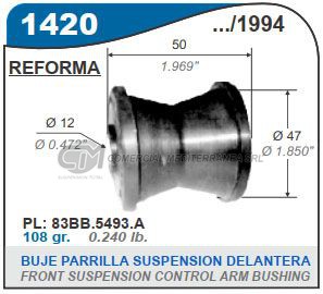 BUJES SUSPENSION PARRILLA DELANTERA FIAT DUCATO. PEUGEOT BOXER