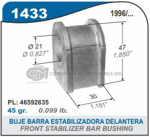 BUJES SUSPENSION FIAT DUNA. UNO. FIORINO