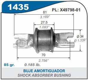 BUJE AMORTIGUADOR TOYOTA HILUX 4 X 2.HILUX 4X 4. KIA BESTA