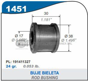 BUJES SUSPENSION VW CADDY. POLO. GOLF