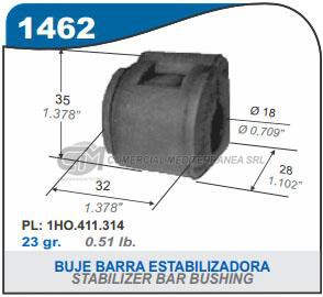BUJE BARRA ESTABILIZADORA CENTRAL VW GOLF