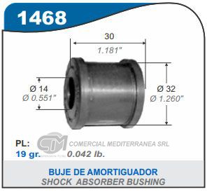 BUJE DE SUSPENSION CAPEMI CHEVROLET 400/C10/D20 BUJE DE AMORTIGUADOR DELANTERO
