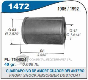 VARIOS SUSPENSION CAPEMI FIAT UNO/DUNA/FIORINO FUELLE AMORTIGUADOR DELANTERO