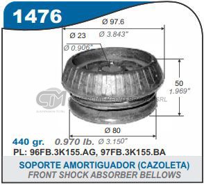 CAZOLETA SUSPENSION FORD COURIER.KA.FIESTA CAZOLETA DELANTER