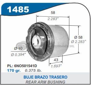 BUJE BRAZO TRASERO VW CADDY. POLO