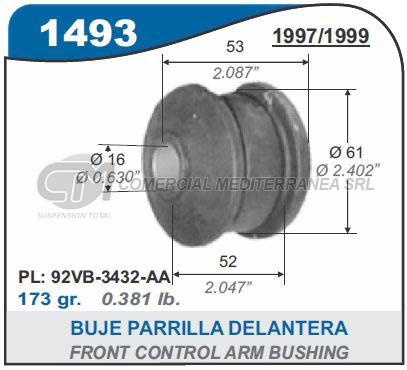 BUJE PARRILLA DELANTERA PARTE ANTERIOR FORD TRANSIT