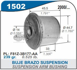 BUJE PIVOT CENTRAL DE SUSPENSION FORD F100 DUTY 4X2 