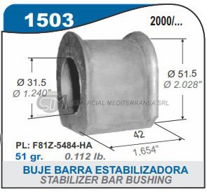 BUJE BARRA ESTABILIZADORA FORD F100 SERIE 99