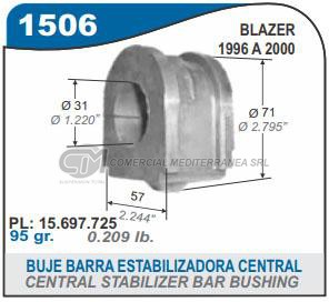 BUJE BARRA ESTABILIZADORA CENTRAL CHEVROLET BLAZER 96.2000