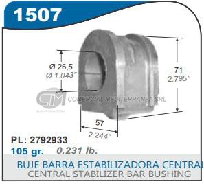 BUJE BARRA ESTABILIZADORA CENTRAL CHEVROLET S10 95/00