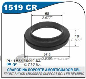 RODAMIENTO SUSPENSION CAPEMI FORD FIESTA 02-../FOCUS 99-08 RODAMIENTO DE CAZOLETA AMORTIG